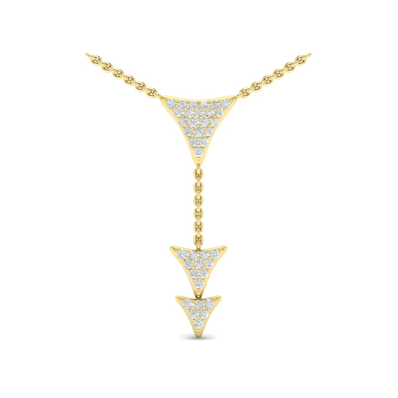 Customizable silver necklaces -Vlora Miraval 14k Yellow Gold and Diamond Dangle Necklace VN60702