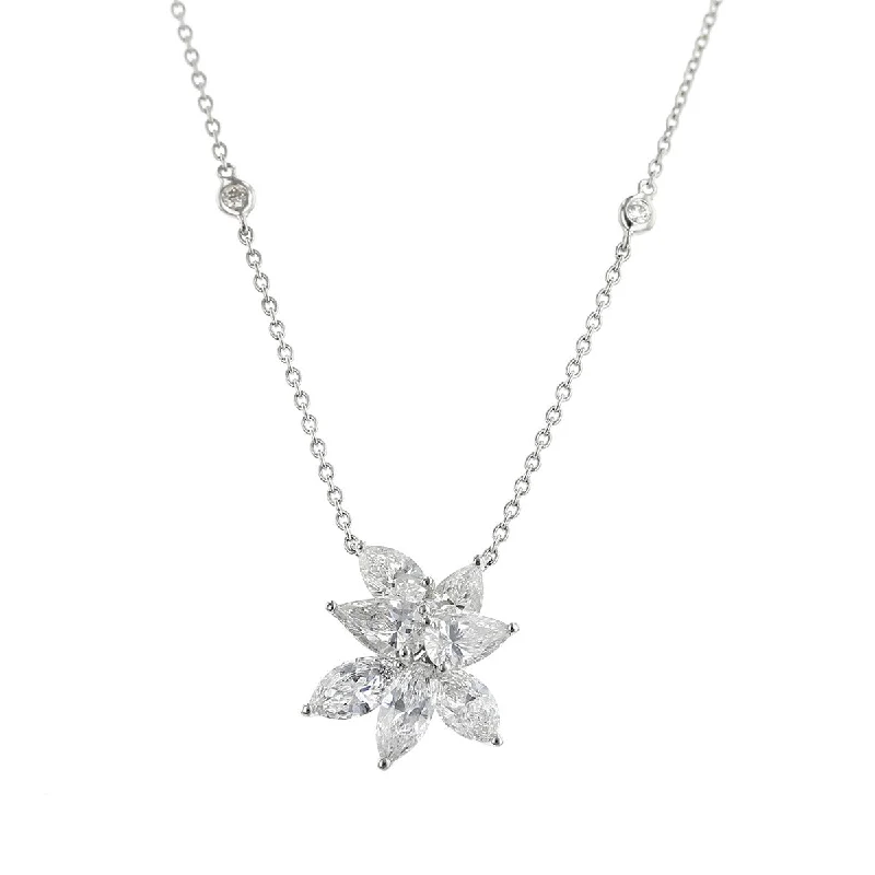 Necklaces with spiritual meanings -Salavetti 18K White Gold Diamond Brillante Necklace