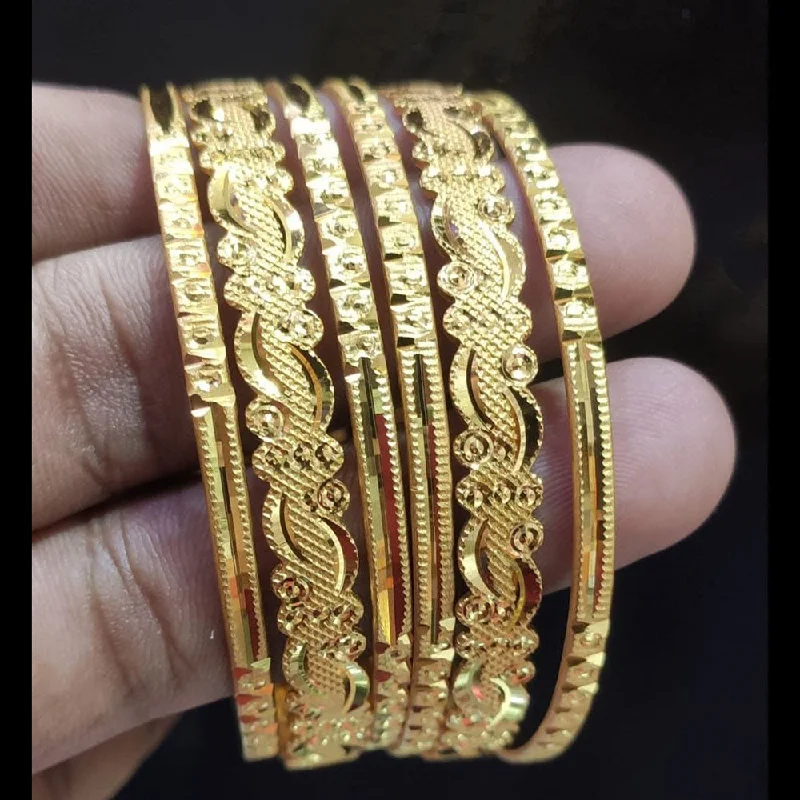 Simple gold bangles for everyday elegance -Manisha Jewellery Gold Plated Bangle Set