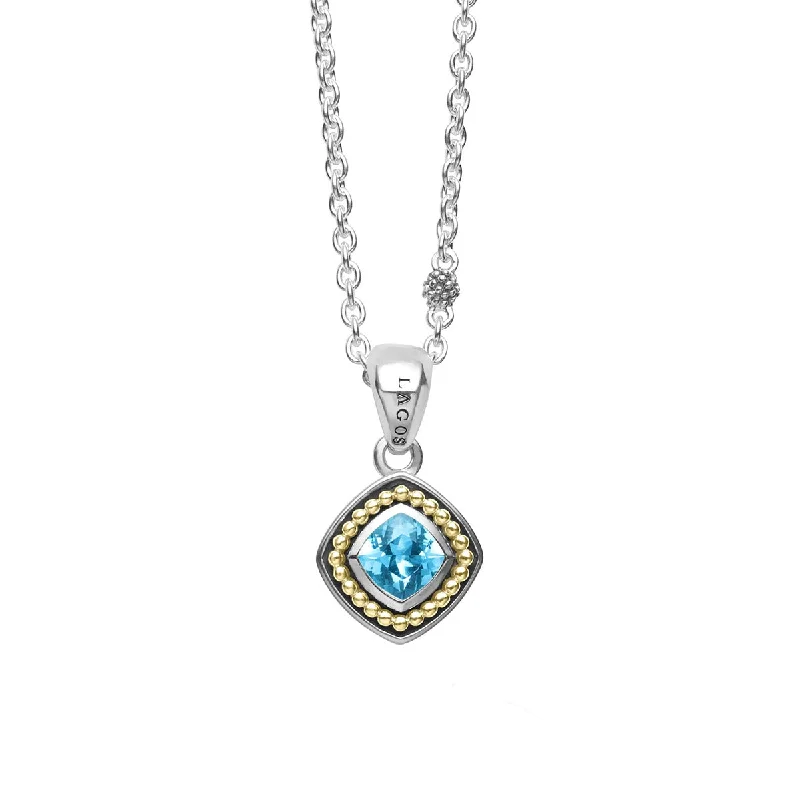 Luxury necklaces with sapphires -Swiss Blue Topaz Pendant Necklace