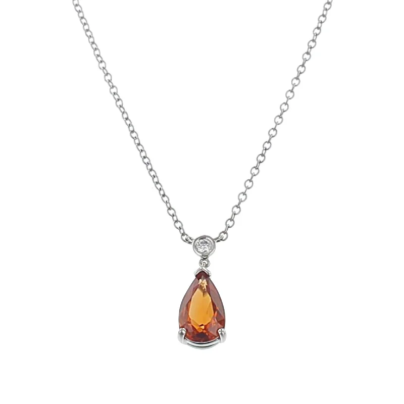 Long pendant necklaces for casual style -Malaya Garnet and Diamond Pendant Necklace