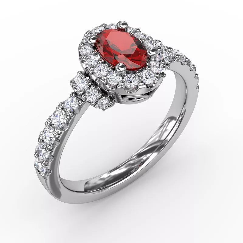 Stylish rings for men -FANA Pure Perfection Ruby and Diamond Ring R1604R