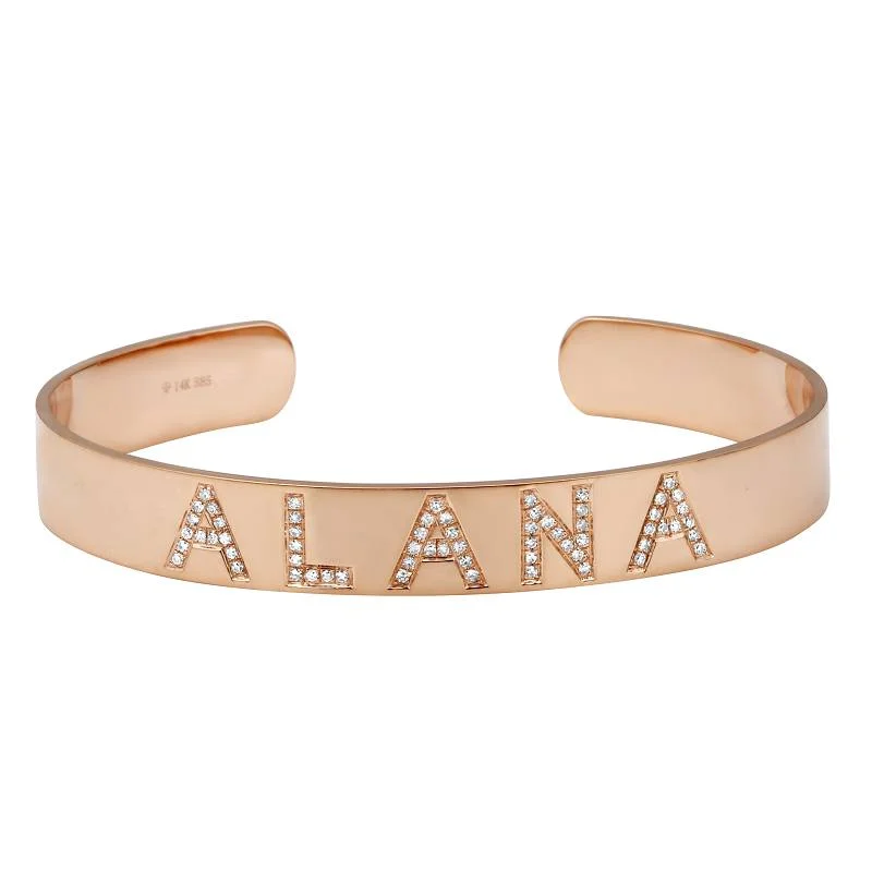 Rose gold bracelets for a modern touch -14K Rose Gold Personalized Bangle