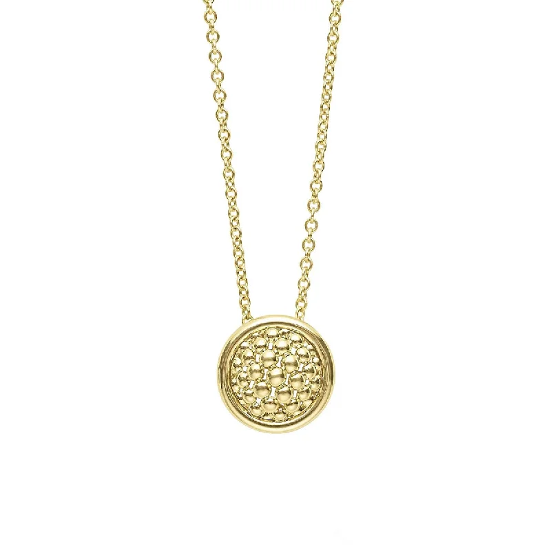 Designer statement necklaces -18K Gold Circle Pendant Necklace