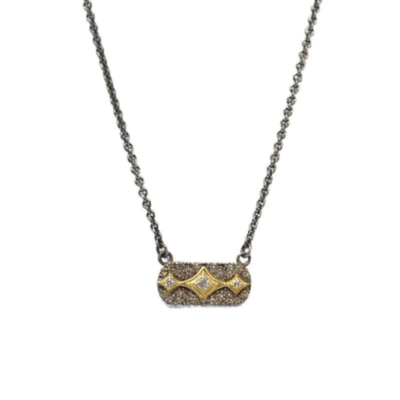 Gold-plated necklaces for women -Diamond Bar Necklace