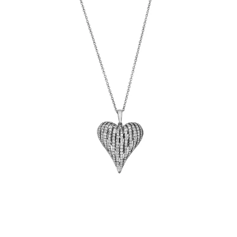 Chic necklaces with minimalist designs -Diamond Angel Heart Pendant