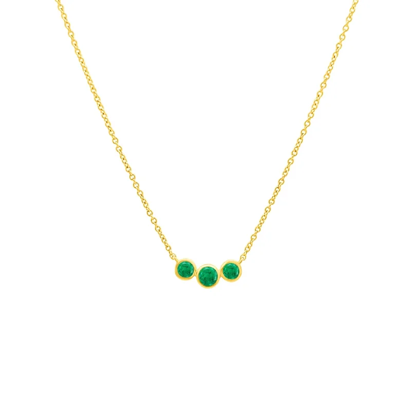 Chic necklaces with minimalist designs -Triple Gemstone Bubble Necklace