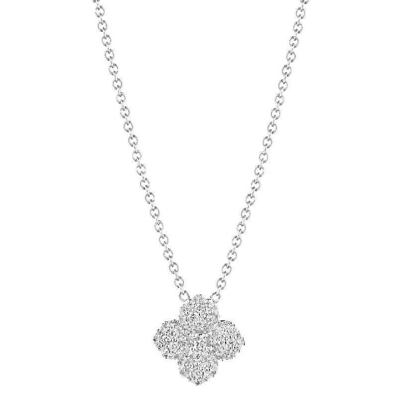 Fine jewelry necklaces for exclusive gifts -Petite Penny Diamond Flower Necklace