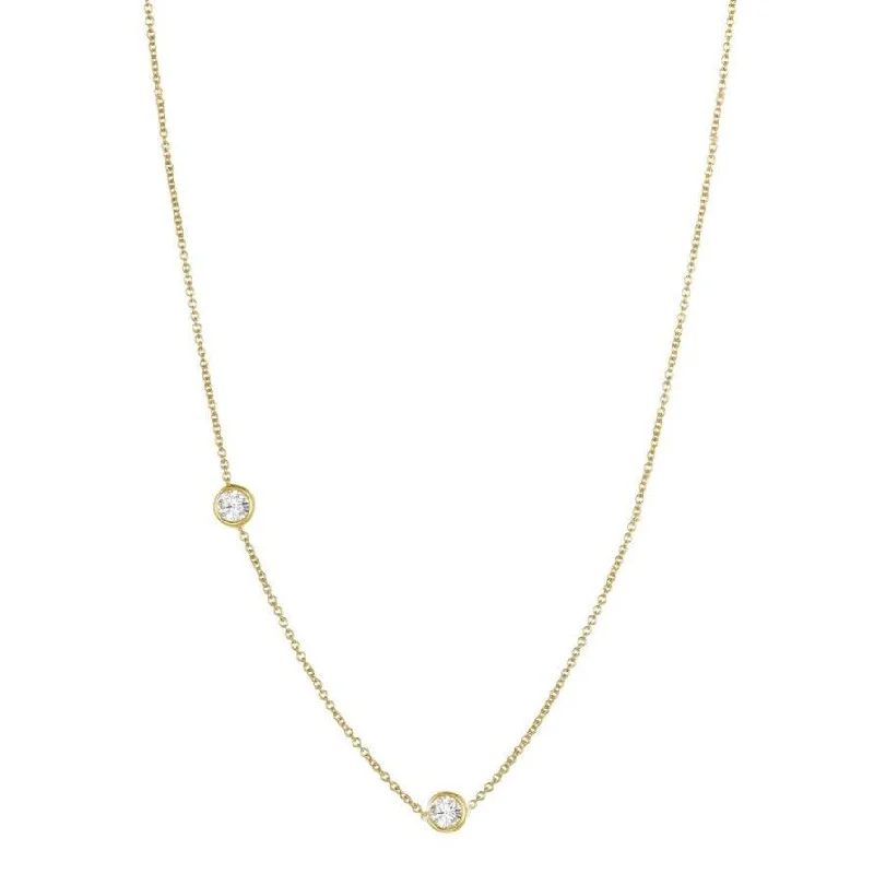 Gold necklaces with meaningful pendants -Double Diamond Necklace