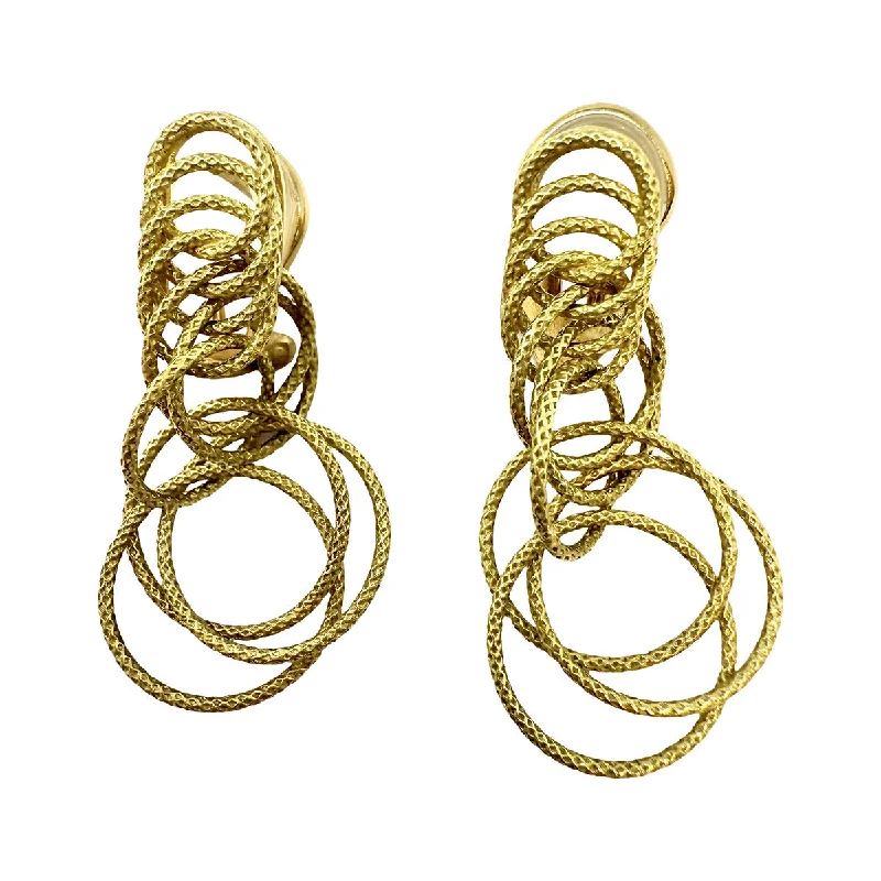 Elegant drop earrings for women-Buccellati 18K Gold "Hawaii" Chandelier Earrings