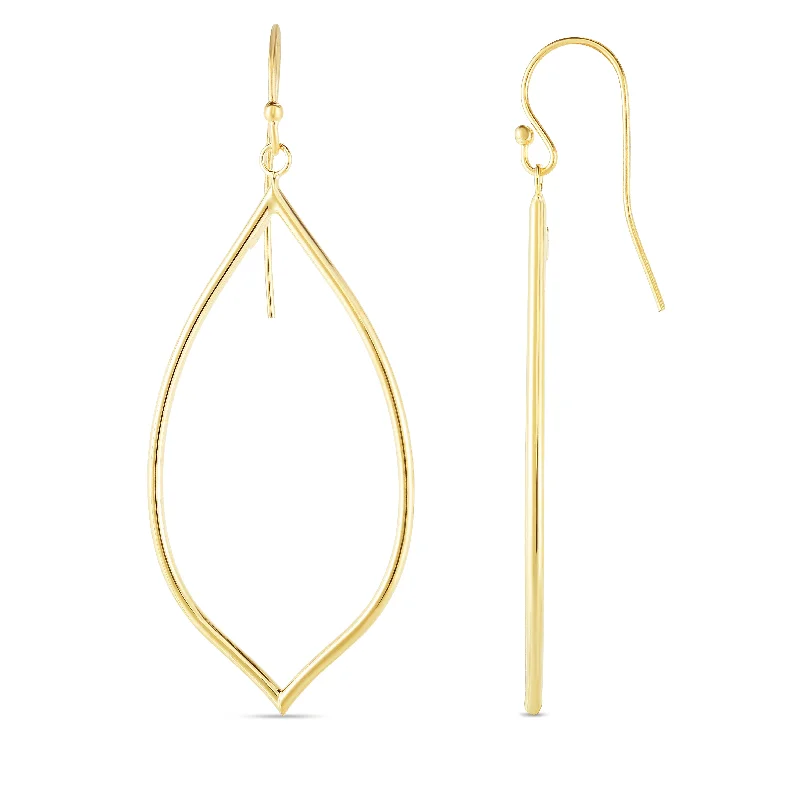 Luxury gemstone earrings-14K Gold Polished Dangle Earring