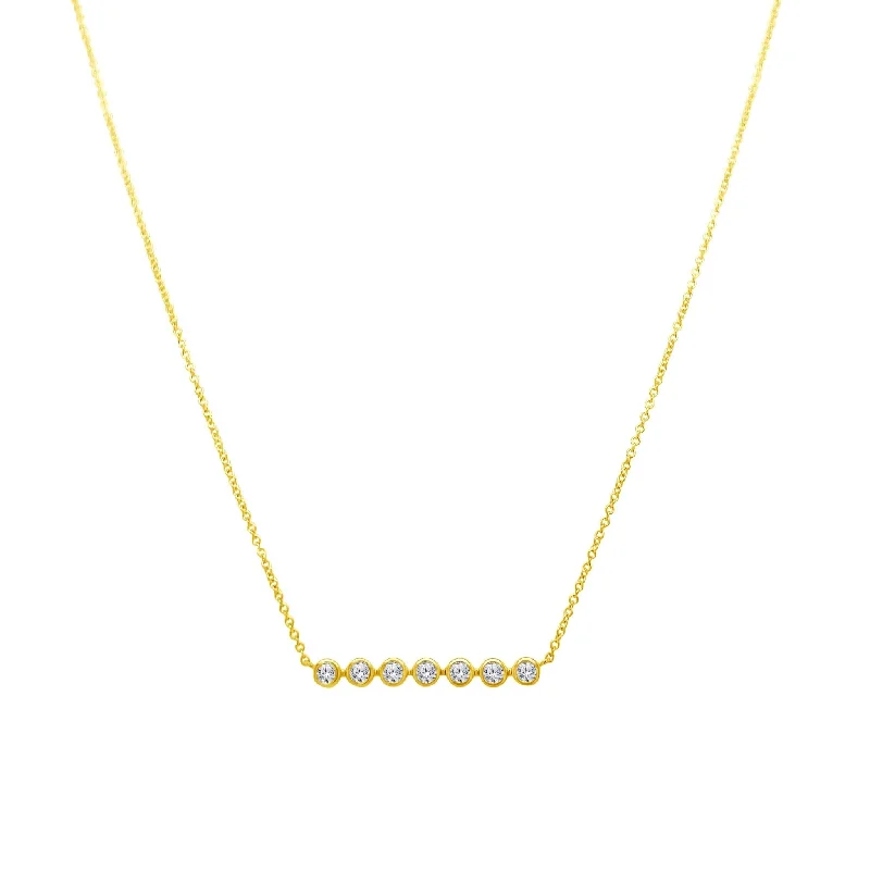 Beautiful chain necklaces for everyday wear -Diamond Bezel Bar Necklace