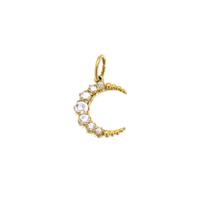 Luxury gold necklaces for special events -The Crescent Diamond Necklace in Yellow Gold