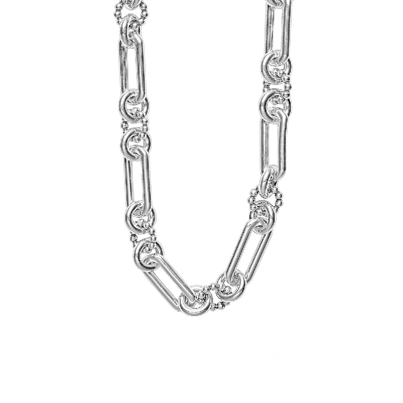 Luxury diamond necklaces for anniversaries -Silver Link Necklace