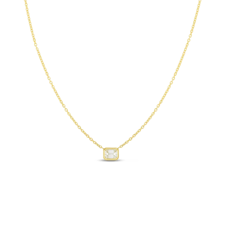 Designer necklaces for red carpet events -Diamonds by the Inch 0.17Ct Diamond Bezel Necklace in 18K Yellow Gold, 17in