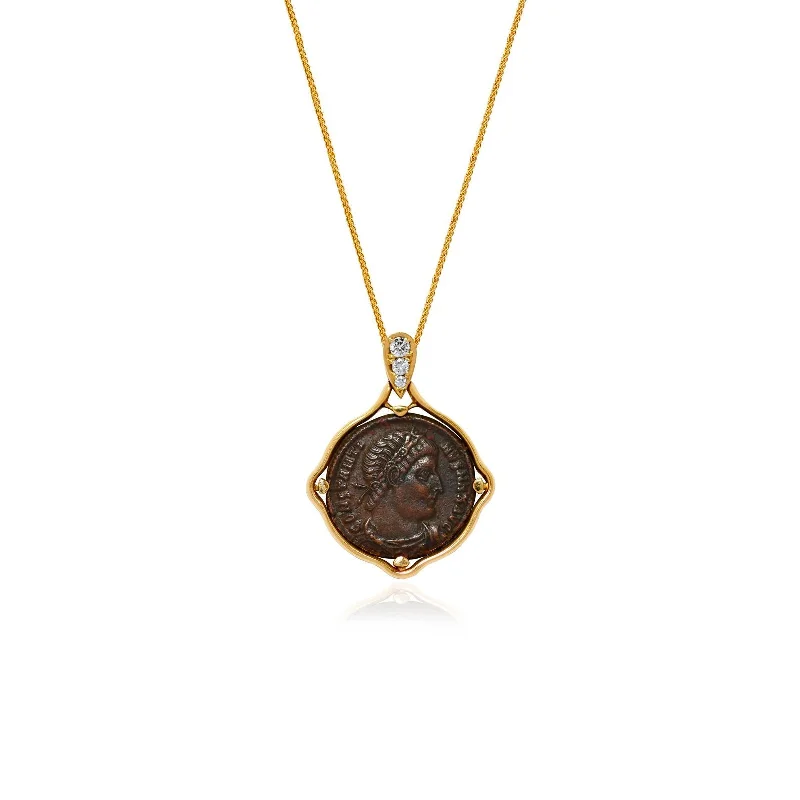 Best necklaces for party outfits -Constantine I the Great Greek Bronze Coin Pendant