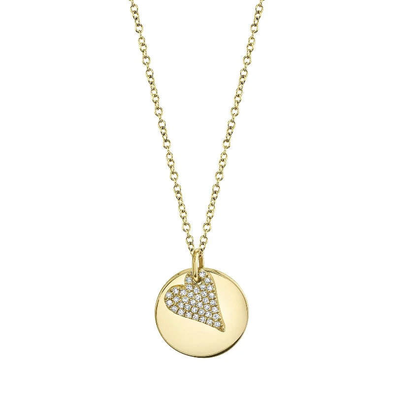 Necklaces with initials for bridesmaids -Diamond Pavé Heart Necklace