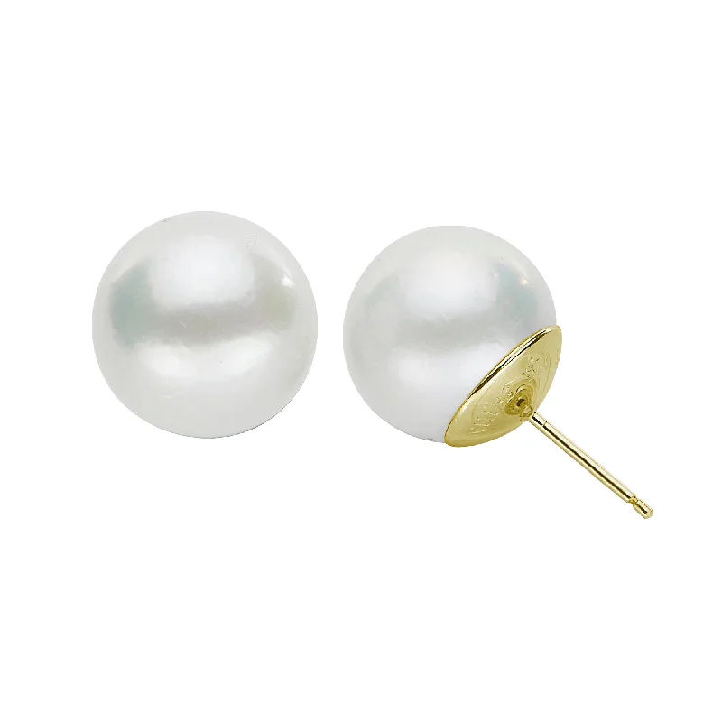 Designer gemstone earrings-14KT Yellow Gold Freshwater Pearl Earring