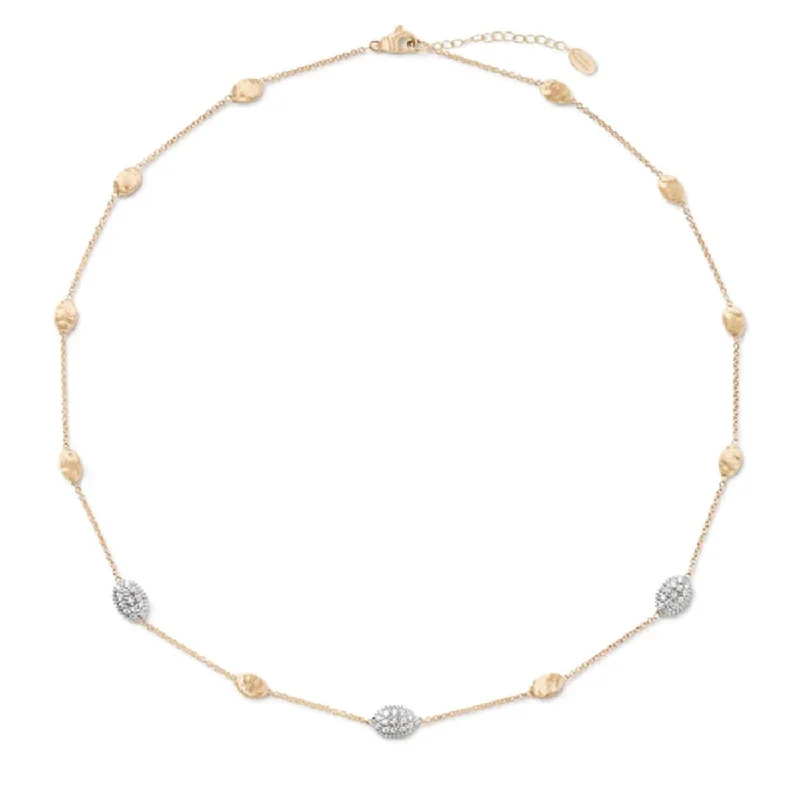 Personalized geometric necklaces for modern women -Siviglia 18K Yellow Gold and Diamond Necklace