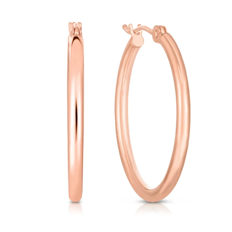 Simple earrings-14K Gold 2x25mm Hoops