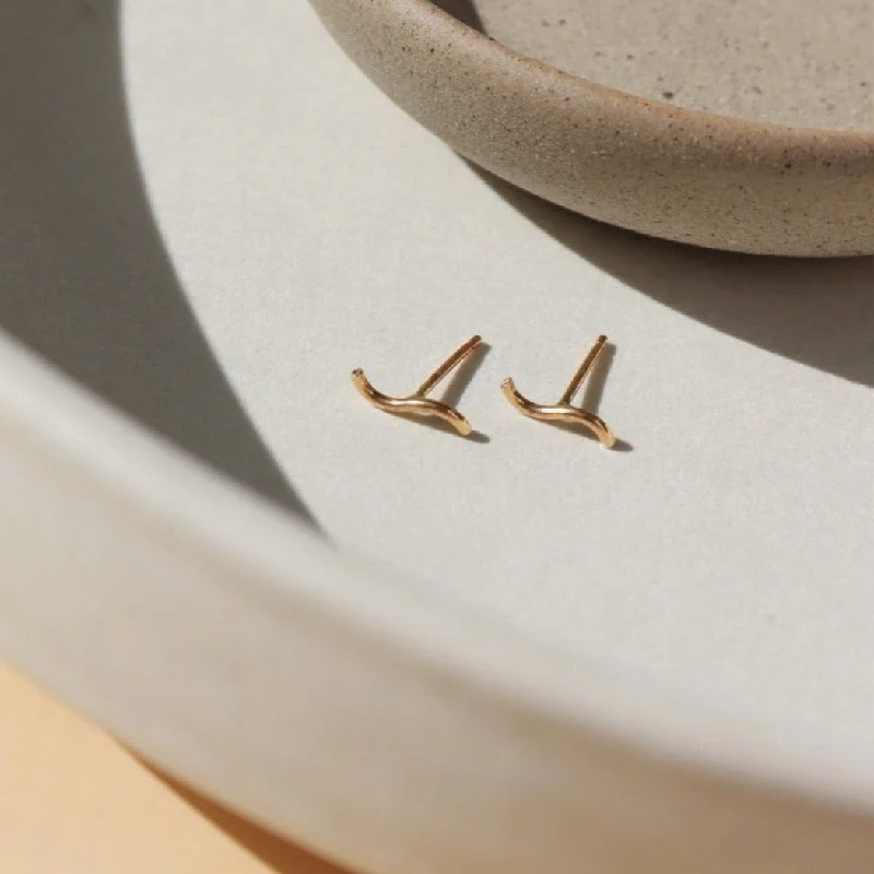 Heart earrings-Swell Studs in 14k Gold