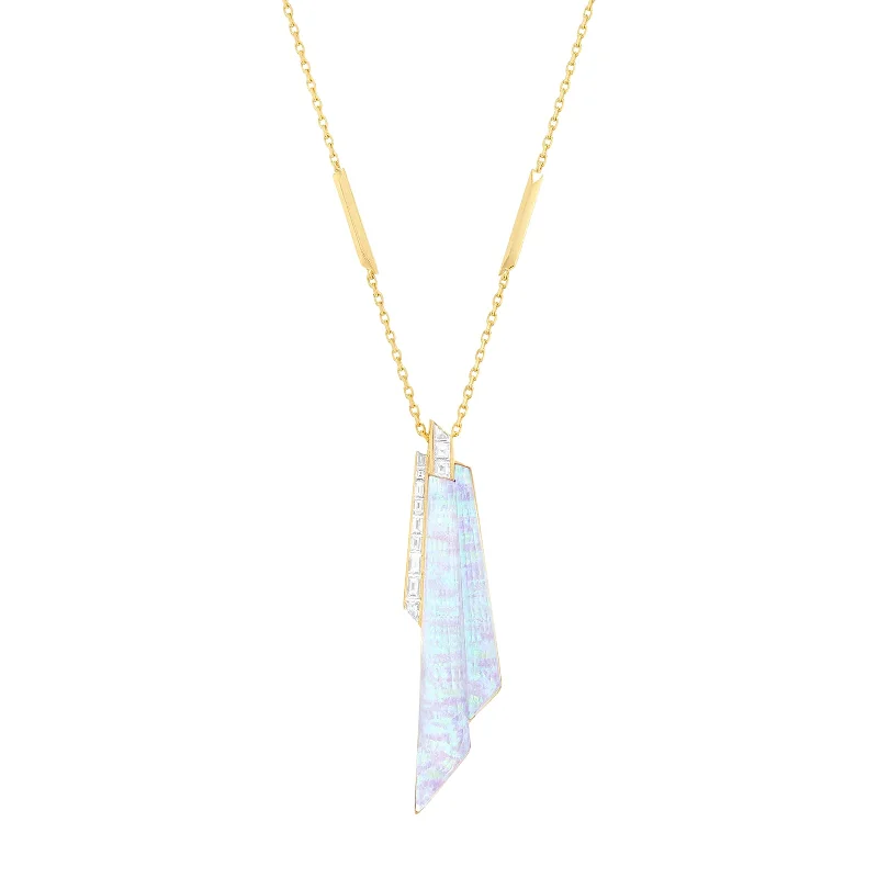 Simple gold necklaces for minimalists -Crystal Haze Shard Pendant