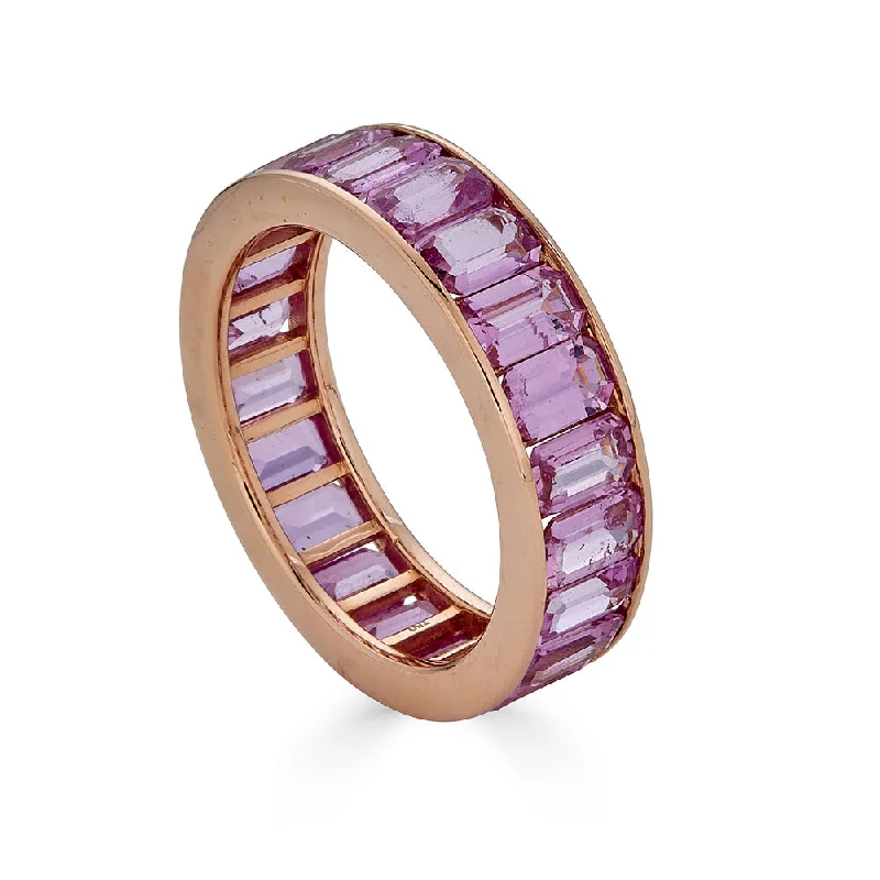 Romantic rings for couples with unique designs -Pink Sapphire Eternity Band