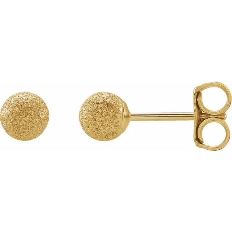 Minimalist gold earrings-14K Yellow 6 mm Stardust Ball Earrings