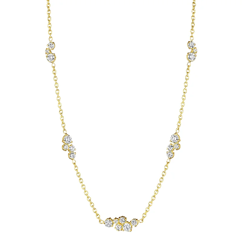 Gold necklaces for anniversary gifts -18k Yellow Gold Stardust Necklace