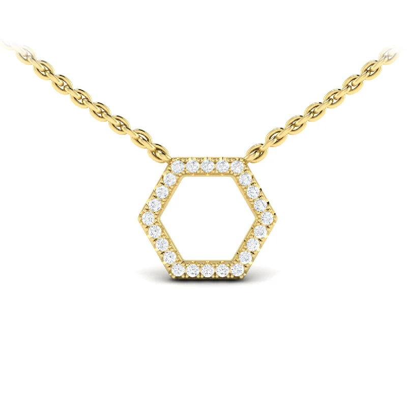 Silver necklaces for trendy young women -Vlora Serafina 14k Yellow Gold and Diamond Necklace VP60322