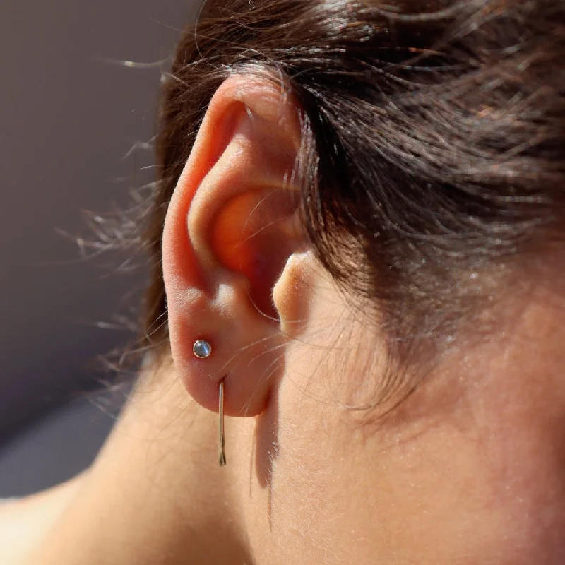 Wedding earrings for brides-Labradorite Studs in 14k Gold