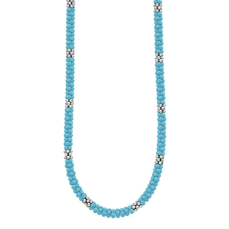 Elegant twisted necklaces for special occasions -Silver Station Ceramic Beaded Necklace