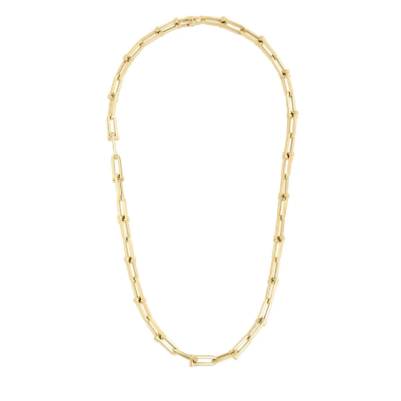 Infinity symbol necklaces for love -Designer Gold 18K Yellow Gold Link Necklace