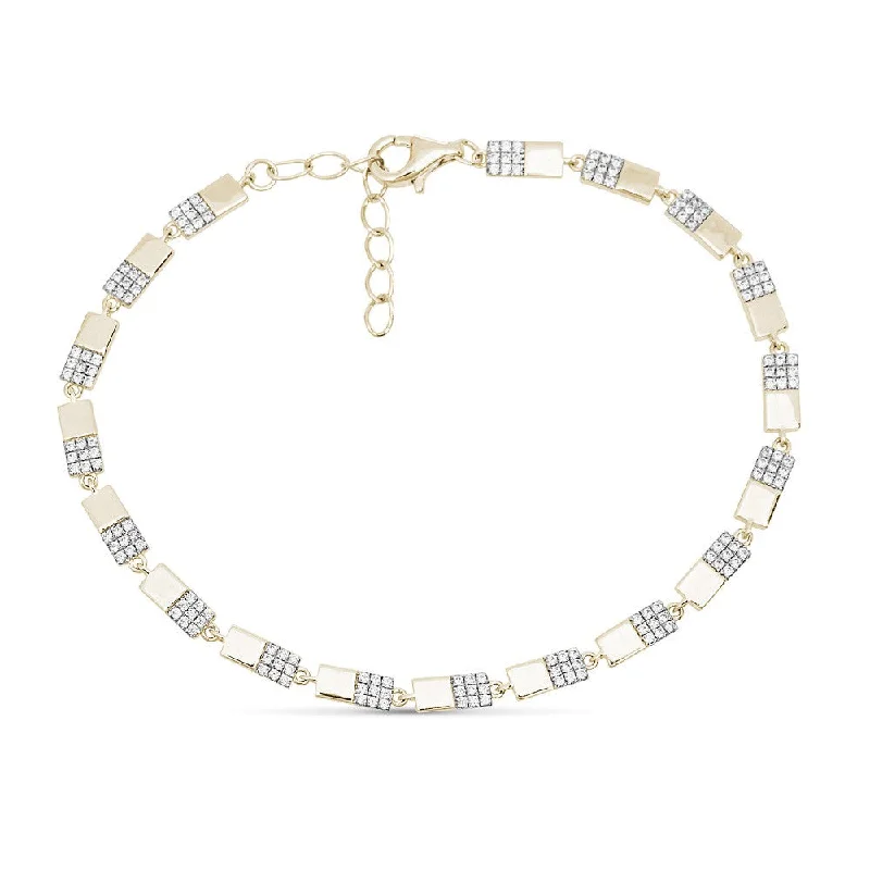 Sleek metal bracelets for sophisticated looks -14K Yellow Gold Diamond Half Bar Bracelet