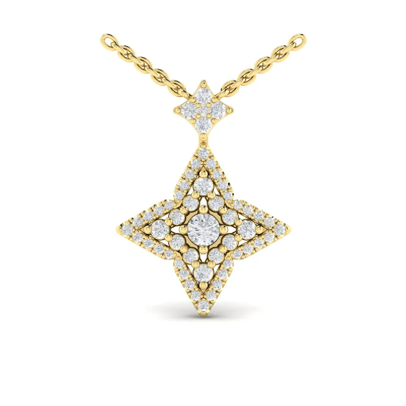 Statement necklaces for elegant events -Vlora Lucera 14k Yellow Gold and Diamond Necklace VP60061