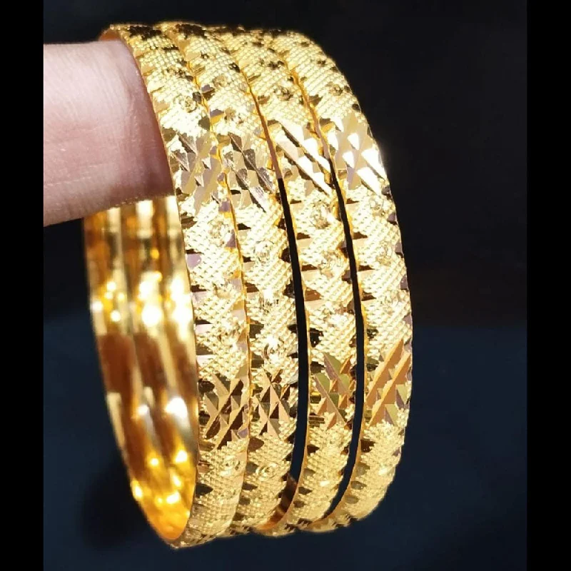 Vintage-style bangles with rhinestones -Manisha Jewellery Gold Plated Bangle Set