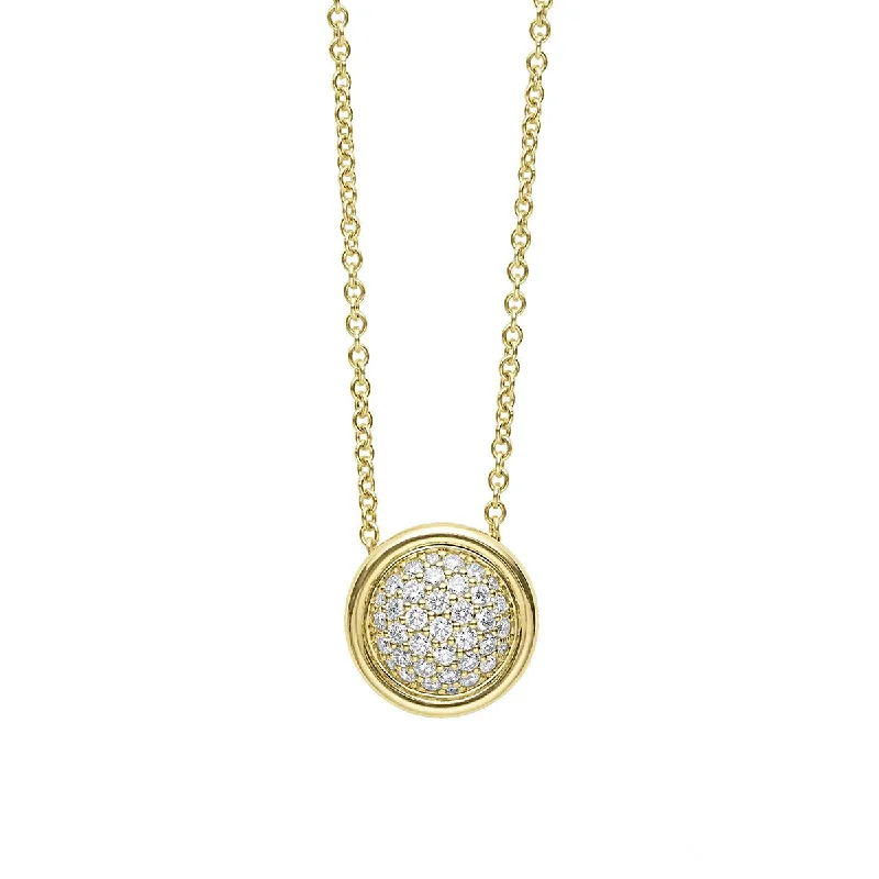 Luxury necklaces with gemstones -18K Gold Diamond Circle Pendant Necklace