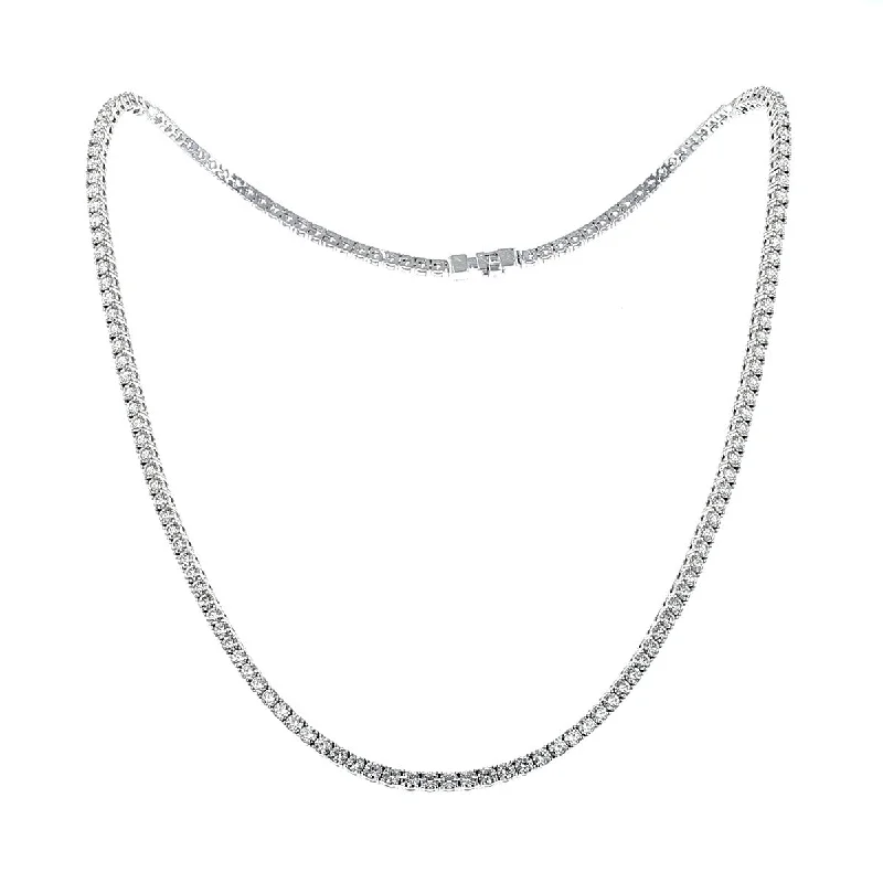 Pearl drop necklaces for evening wear -Signature Diamond Line Necklace