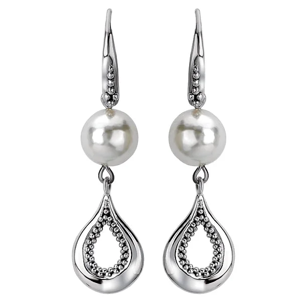 Large diamond earrings-Ladies Fashion Pearl Earrings