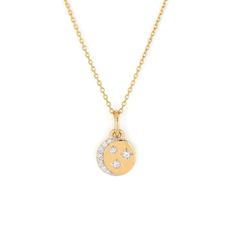 Unique art-inspired necklaces -Starry Diamond Sky Mini Coin Necklace