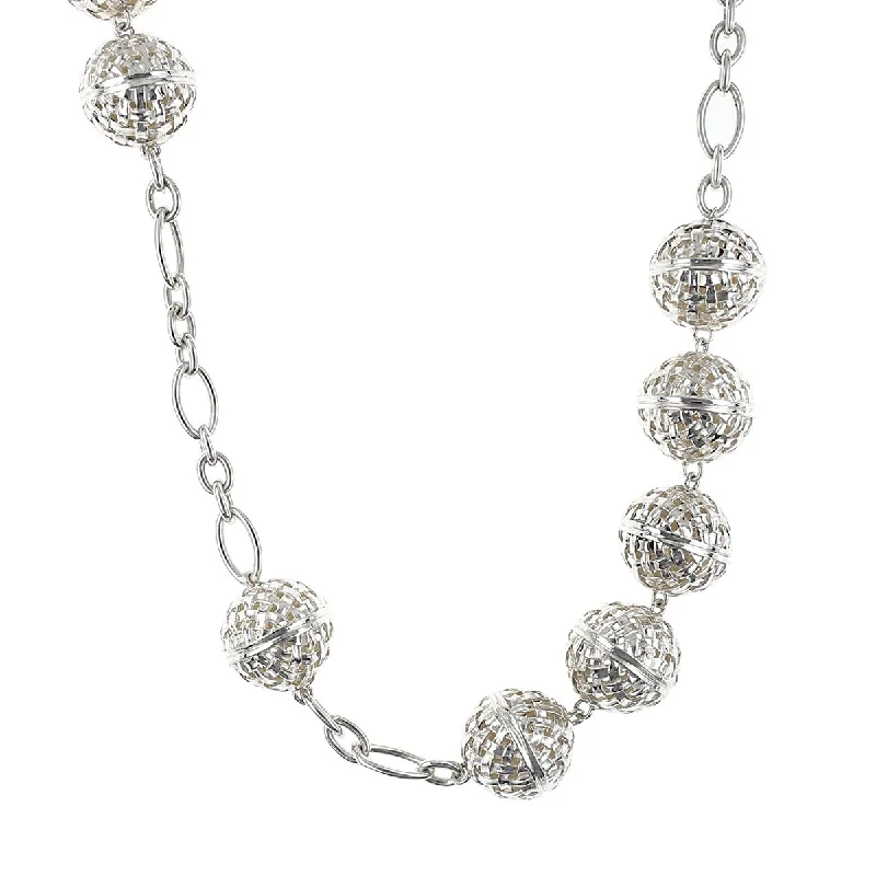 Silver necklaces for trendy young women -Slane 34-Inch Sterling Silver Balls Chain Necklace