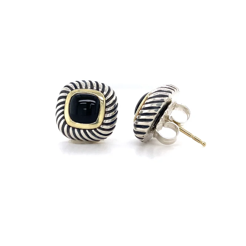 Trendy earrings for women-Estate David Yurman Albion Earrings in Two-Tone Gold