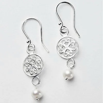 Chunky earrings-"Southern Gates" Earrings with Choice of Pearls.