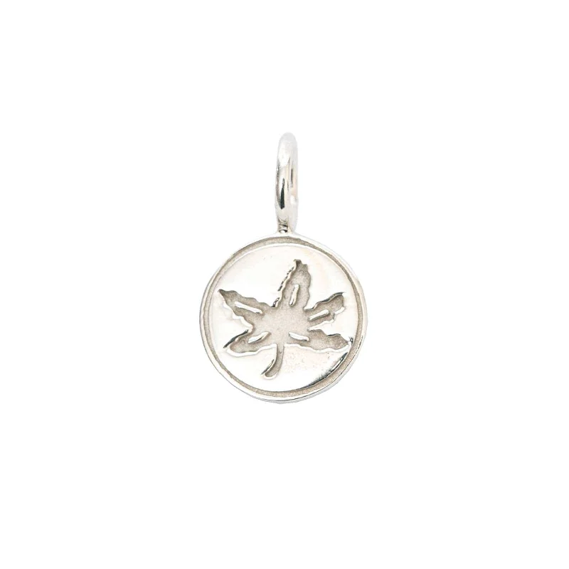 Necklaces with initials for couples -OSU Buckeye Leaf Charm