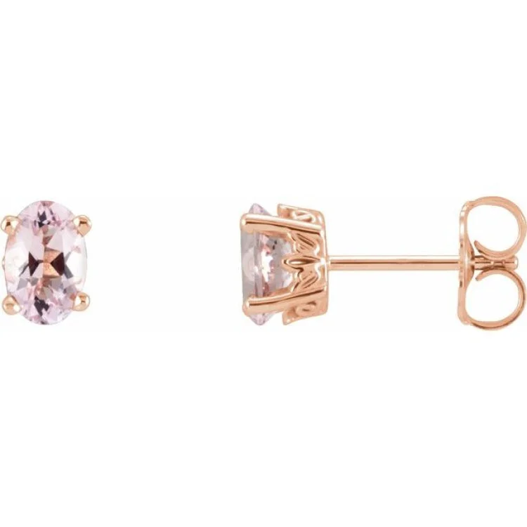 Ruby earrings-14K Rose Natural Pink Morganite Earrings