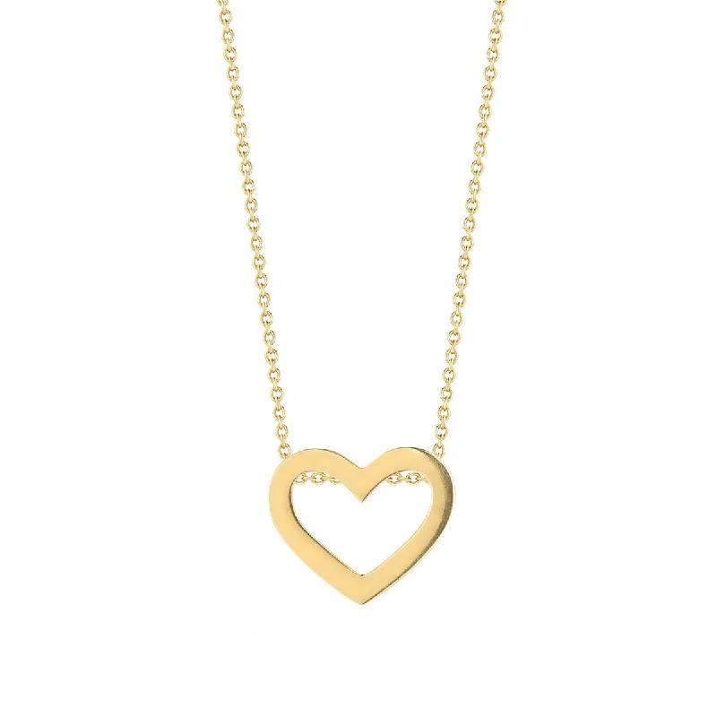 Necklaces for delicate skin -18K Yellow Gold Tiny Treasures Heart Necklace