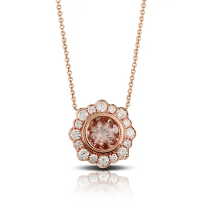 Boho style necklaces for summer -Doves Morganite and Diamond Necklace N8763MG