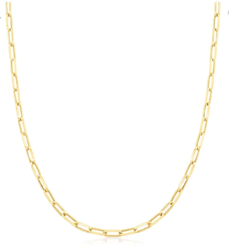 Unique art-inspired necklaces -14k Yellow Gold Paperclip Link Chain Necklace 18" 3mm