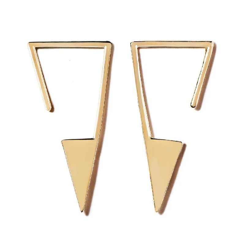 Designer pearl earrings-Triangle Threader Earrings