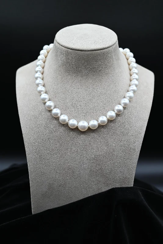 Long gold necklaces for elegant look -White South Sea Pearl Necklace